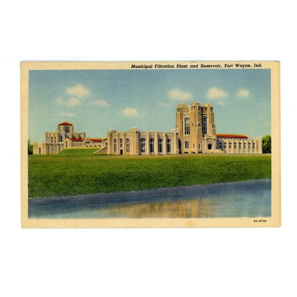Vintage Postcard Fort Wayne Indiana Municipal Plant Reservoir USA Unposted‎